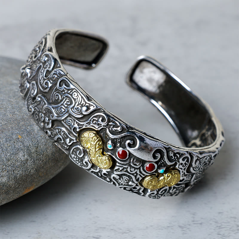 Fortune Jewel FengShui Engraving PiXiu Blessing Bracelet Bangle