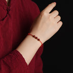 Fortune Jewel Natural Lucky Cinnabar Bead Blessing String Bracelet Anklet