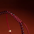 Fortune Jewel Garnet Cinnabar PiXiu Blessing Calm String Bracelet