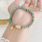 Fortune Jewel Natural Hetian Jade Pearl Peace Buckle Fu Character Gourd Money Bag Strawberry Quartz PiXiu Luck Bracelet