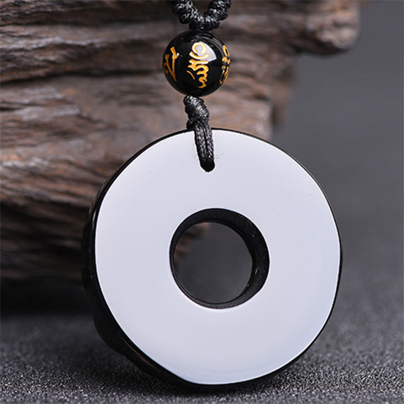 Fortune Jewel Pixiu Obsidian Wealth Pendant Necklace