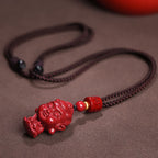 Fortune Jewel Chinese Zodiac Natal Buddha Natural Cinnabar Amulet Keep Away Evil Spirits Necklace Pendant