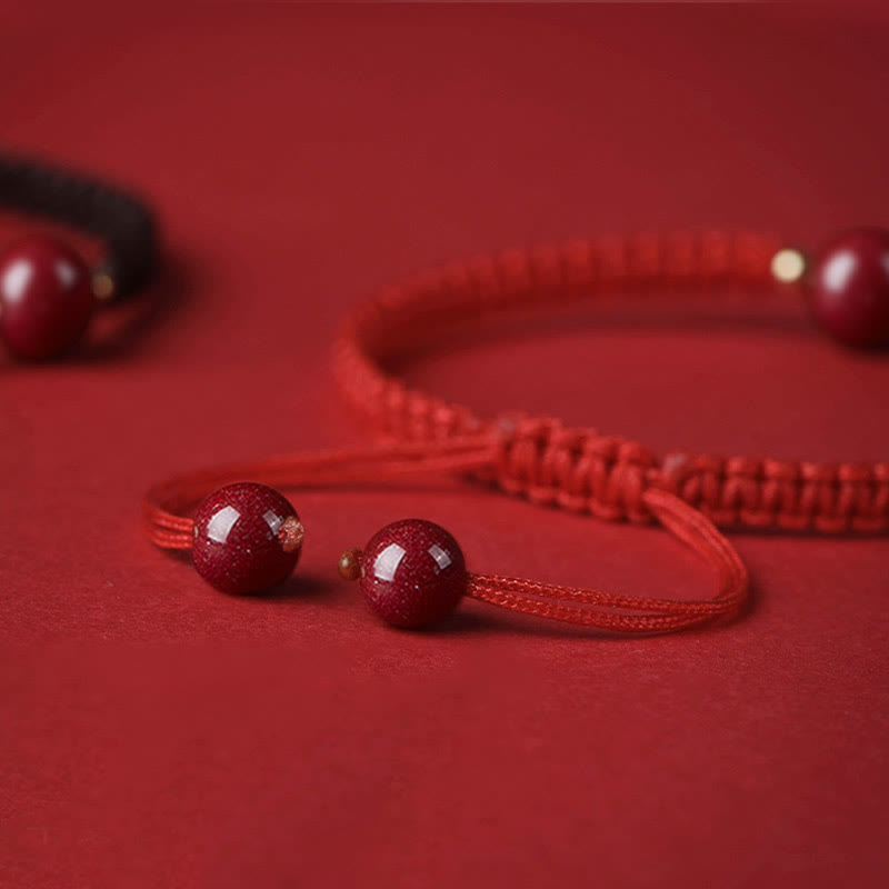 Fortune Jewel Lucky Cinnabar Bead Blessing Red String Bracelet