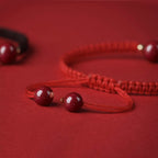Fortune Jewel Lucky Cinnabar Bead Blessing Red String Bracelet