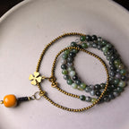 Fortune Jewel Moss Agate Copper Lucky Multilayer Bracelet