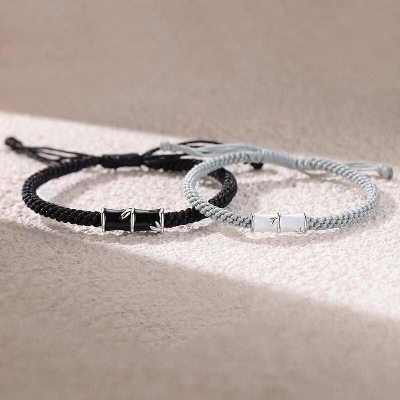 Fortune Jewel Bamboo Pattern Healing Couple Rope Bracelet