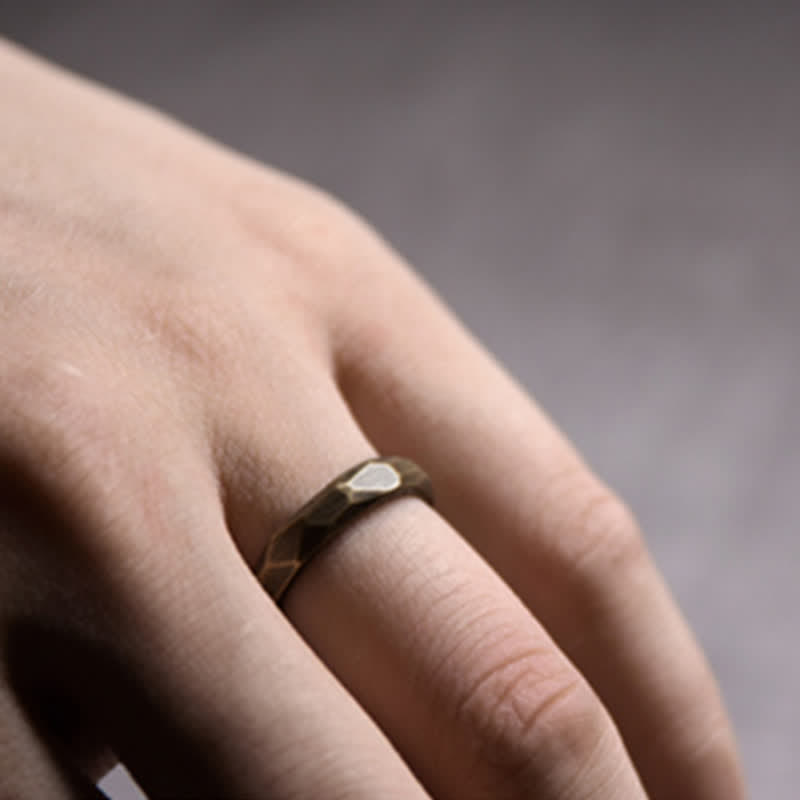 Fortune Jewel Tibetan Simple Design Copper Wealth Ring