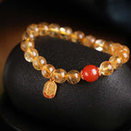 Fortune Jewel Citrine Red Agate Fortune Charm Bracelet