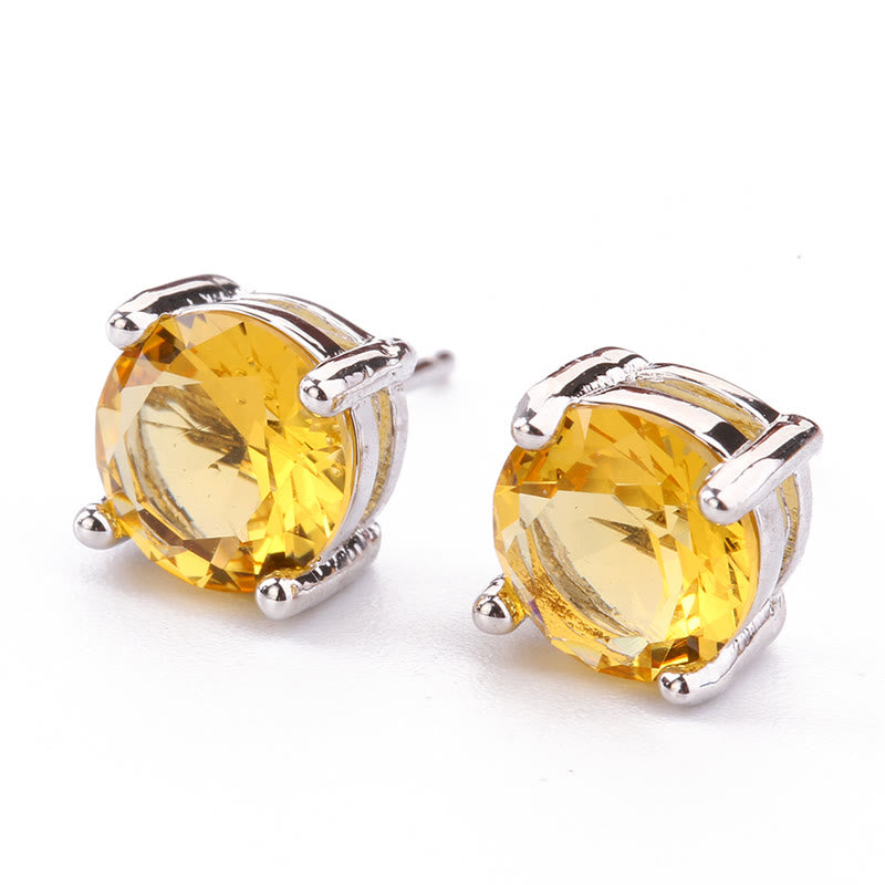 Fortune Jewel Natural Various Gemstone Amethyst Love Earrings