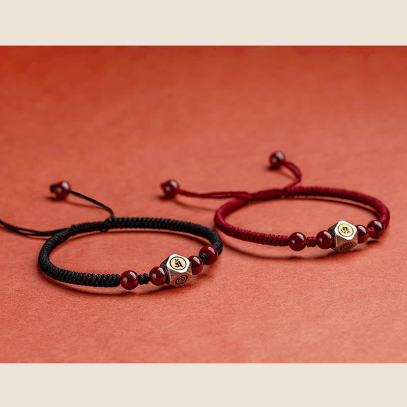 Fortune Jewel 925 Sterling Silver Chinese Zodiac Natal Buddha Cinnabar Calm Bracelet