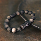 Fortune Jewel Silver Sheen Obsidian Ebony Wood Soothing Bracelet