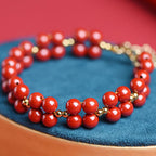 Fortune Jewel Natural Cinnabar Beaded Blessing Bracelet