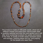 Fortune Jewel 108 Mala Beads Bodhi Seed Luck Wealth Bracelet Wrist Mala