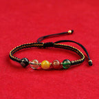 Fortune Jewel Five Directions Gods of Wealth Agate Handmade Protection String Braid Bracelet