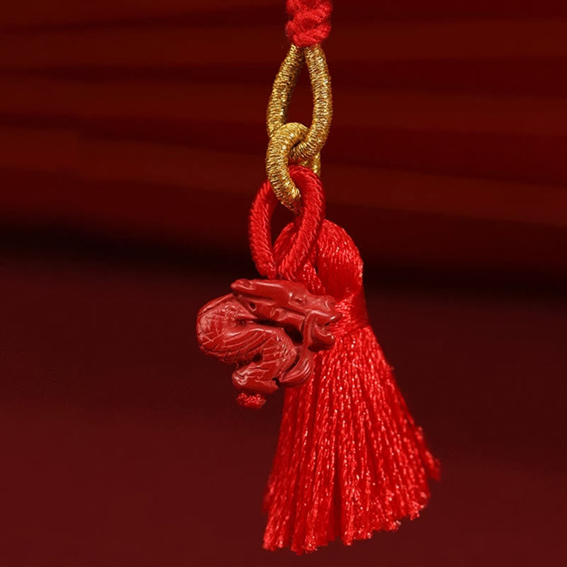 Fortune Jewel Natural Cinnabar Dragon Blessing Red String Belly Chain