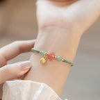 Fortune Jewel Red Agate Jade Lotus Confidence Calm String Bracelet