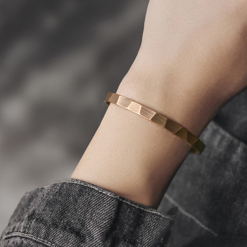 Fortune Jewel Vintage Rustic Design Copper Wealth Adjustable Cuff Bracelet