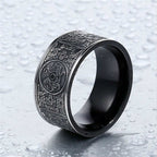Fortune Jewel Four Guardian Beast Dragon White Tiger Suzaku Basalt Carved Success Luck Ring Fortune Jewel