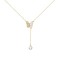 Fashion Butterfly Necklace with Pearl Charm