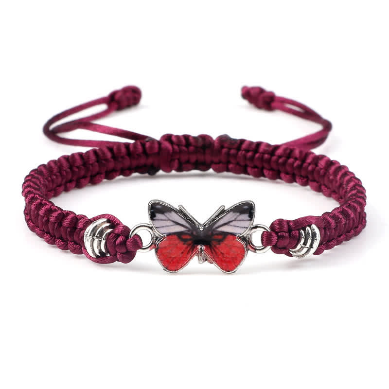 Fortune Jewel Butterfly Freedom Love String Charm Bracelet