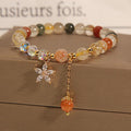 Fortune Jewel Multicolored Rutilated Quartz Auspiciousness Zircon Flower Bracelet