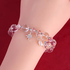 Fortune Jewel White Crystal Pink Crystal Protection Star Charm Bracelet