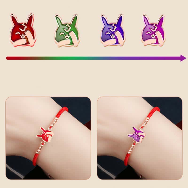 Fortune Jewel 925 Sterling Silver Chinese Zodiac Luck Faith Discolor Red String Bracelet
