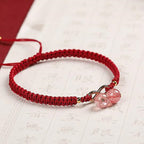Fortune Jewel Natural Strawberry Quartz Amethyst Green Phantom Bead Positive Bracelet