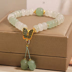 Fortune Jewel Natural Tianshan Jade Abacus Beads Butterfly Prosperity Bracelet