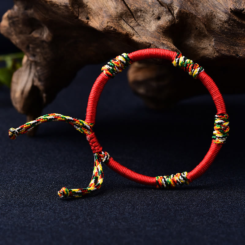 Fortune Jewel Tibetan Handmade Colorful King Kong Knot Lucky Protection Braid String Bracelet