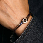 Fortune Jewel  925 Sterling Silver Handmade Button Protection Weave String Bracelet