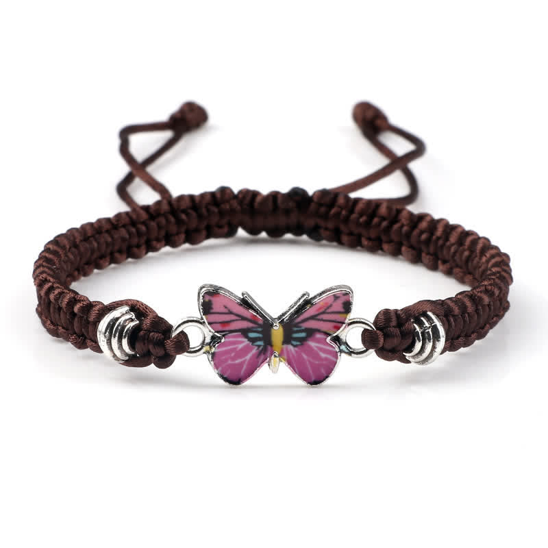 Fortune Jewel Butterfly Freedom Love String Charm Bracelet