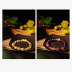 Fortune Jewel Natural Citrine Amethyst Rutilated Quartz Prosperity Protection Bracelet