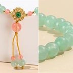 Fortune Jewel Green Aventurine Luck Bead Tassel Bracelet