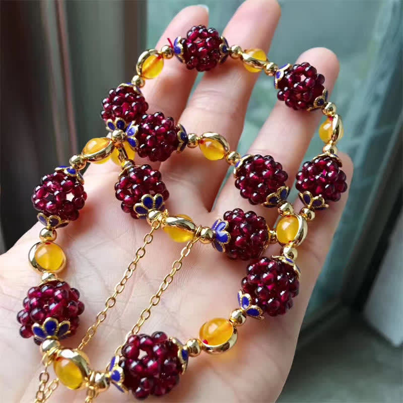 Fortune Jewel Tibetan Garnet Calm Bracelet