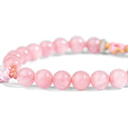 Fortune Jewel 999 Sterling Silver Natural Red Agate Pink Crystal Cherry blossom Bracelet