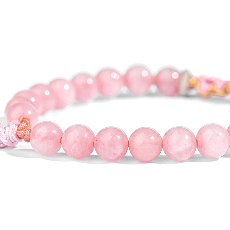 Fortune Jewel 999 Sterling Silver Natural Red Agate Pink Crystal Cherry blossom Bracelet