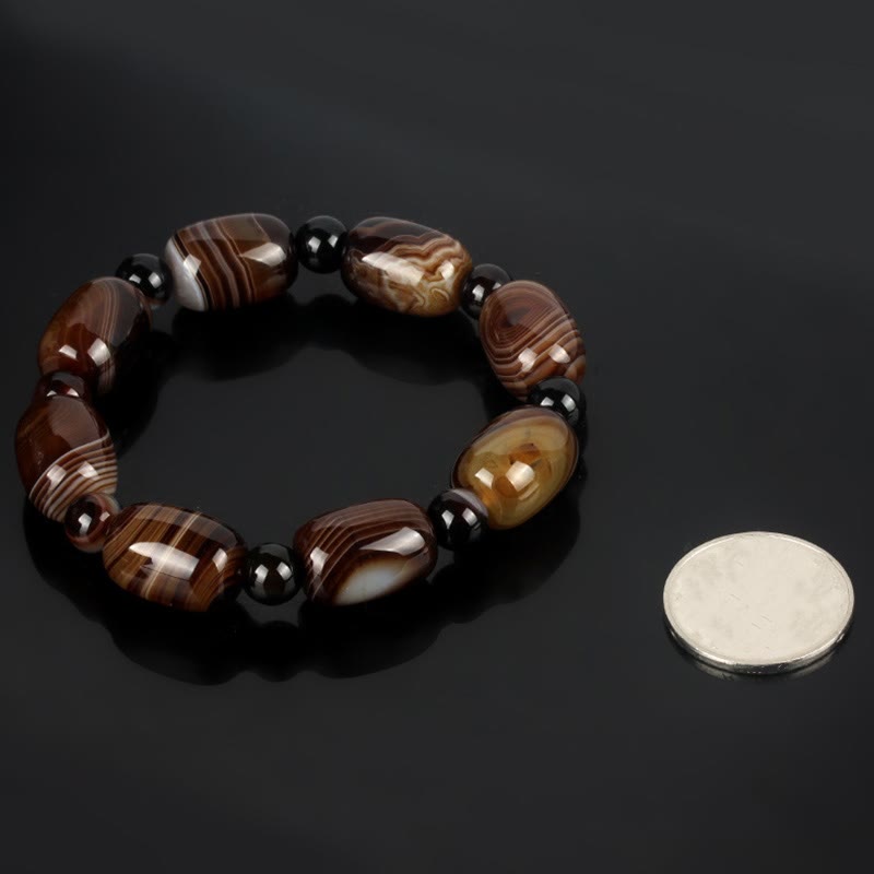 Fortune Jewel Natural Sardonyx Courage Happiness Bracelet