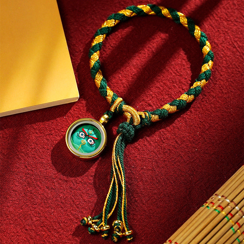 Fortune Jewel Handmade Tibetan Five God Of Wealth Dragon Scale Rope Luck Braid Bracelet