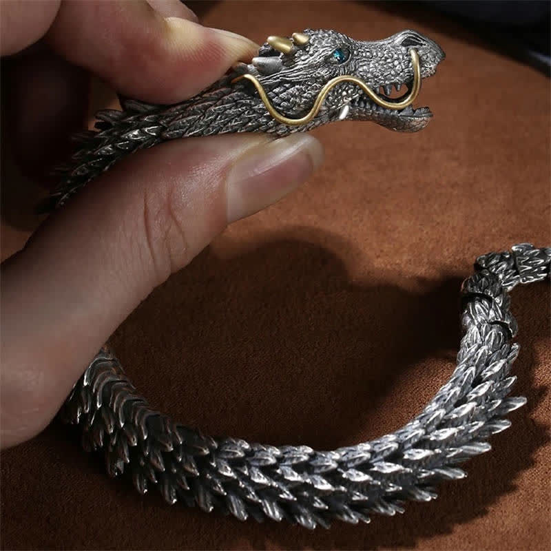 Fortune Jewel Nordic Dragon Handmade Amulet Luck Protection Chain Bracelet Fortune Jewel