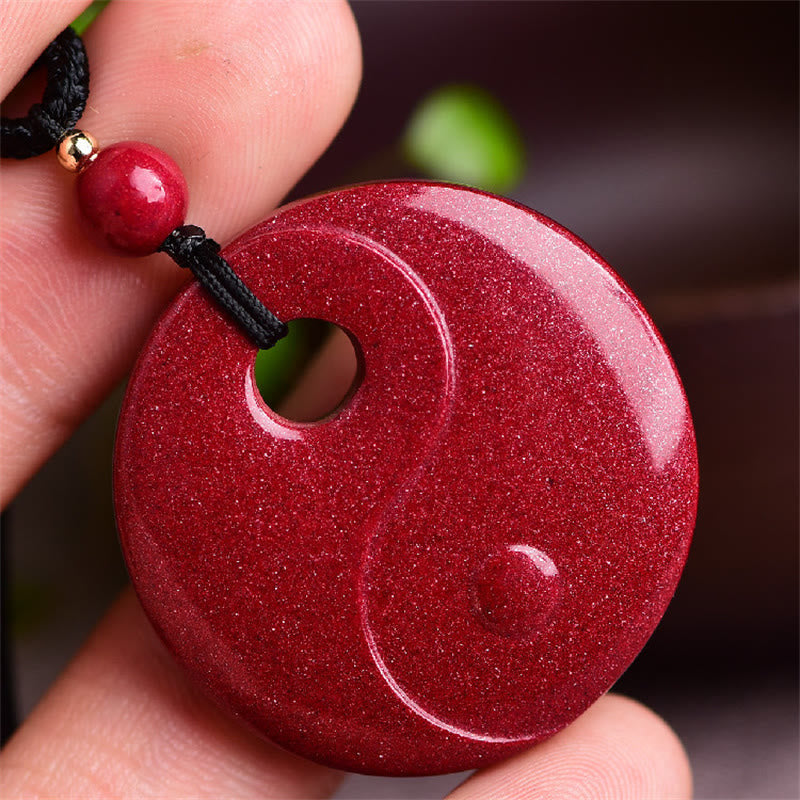 Fortune Jewel Laughing Buddha Yin Yang Chinese Zodiac Gourd Natural Cinnabar Blessing Necklace Pendant