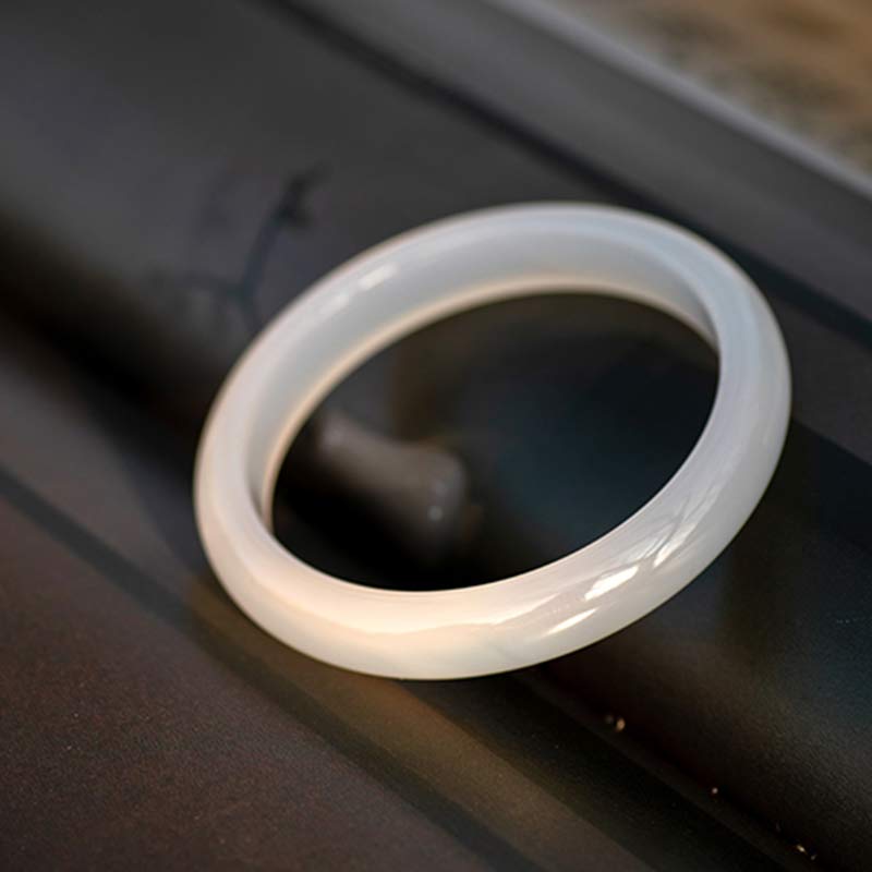 Fortune Jewel Natural Chalcedony Harmony Positive Bracelet Bangle