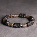 Fortune Jewel Tibetan Ebony Wood Copper Calm Peace Bracelet