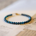 Fortune Jewel Natural Blue Tiger Eye Stone Protection Chain Bracelet