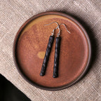 Fortune Jewel 925 Sterling Silver Ebony Wood Texture Balance Peace Drop Dangle Earrings