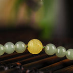 Fortune Jewel Jade Red Agate Amber Laughing Buddha Prosperity Bracelet
