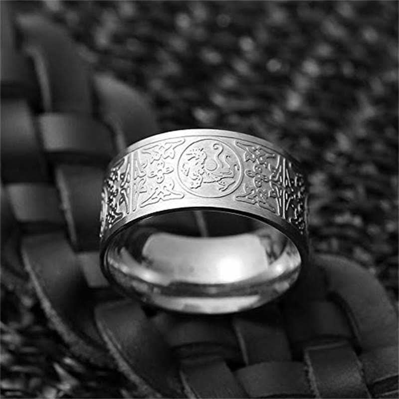 Fortune Jewel Four Guardian Beast Dragon White Tiger Suzaku Basalt Carved Success Luck Ring Fortune Jewel