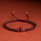 Fortune Jewel Garnet Cinnabar PiXiu Blessing Calm String Bracelet