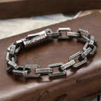 Fortune Jewel Vintage Tang Dynasty Flower Design Engraved Luck Energy Bracelet
