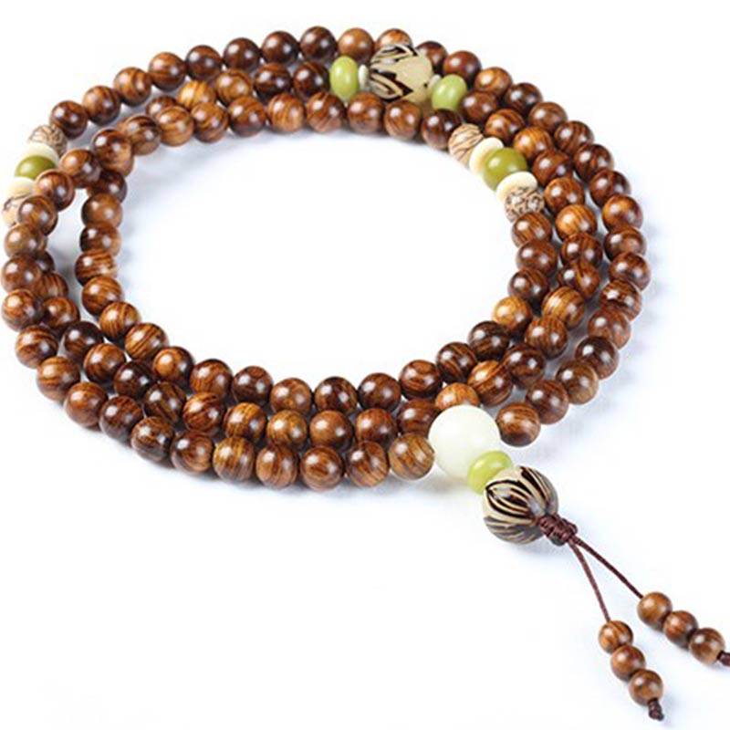 Fortune Jewel Tibetan Rosewood Mala Protection Calm Bracelet